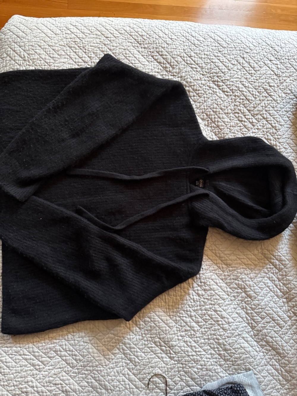 Quince Black Hooded Cashmere Sweater